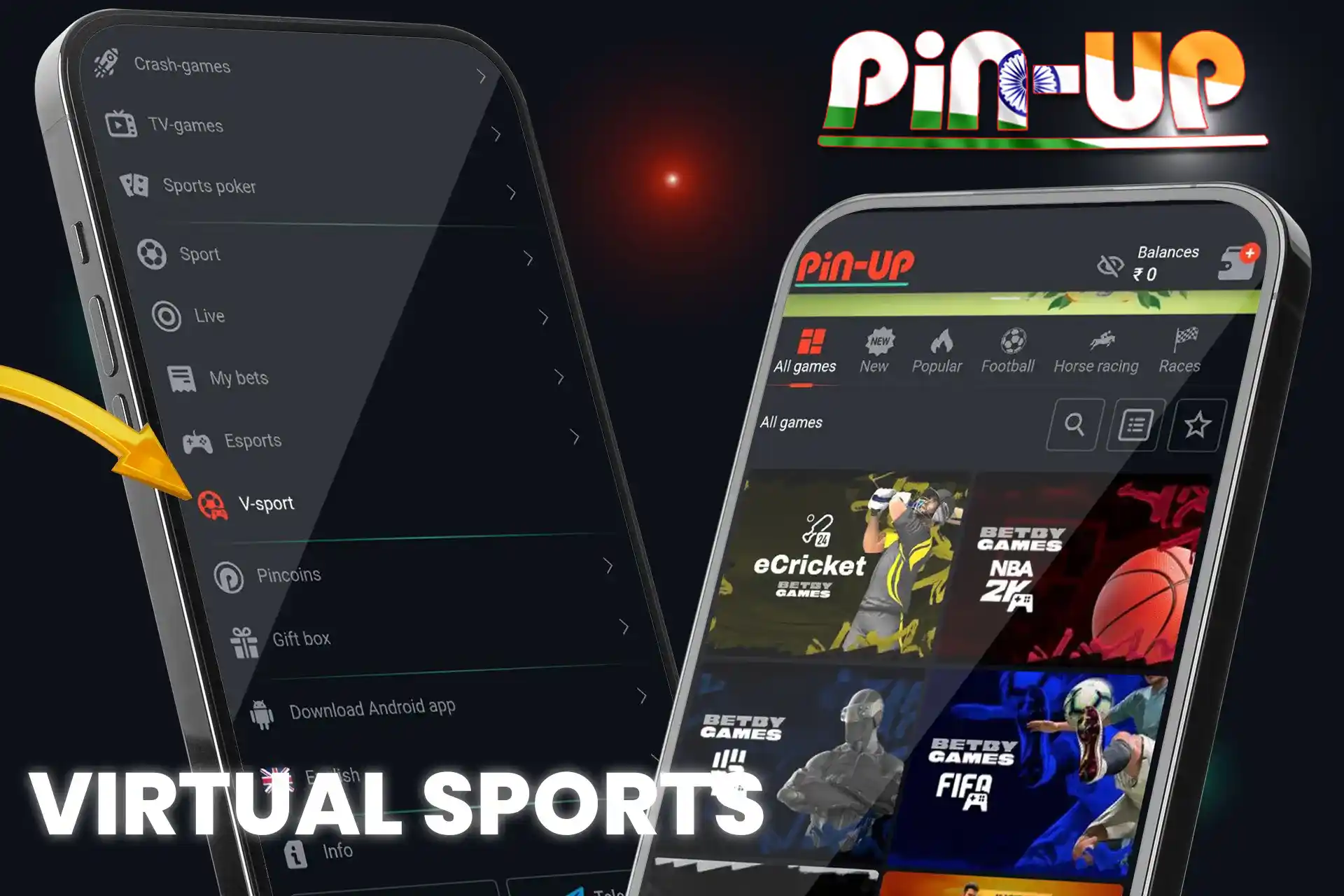 Large selection of Virtual Sports games on Pin Up